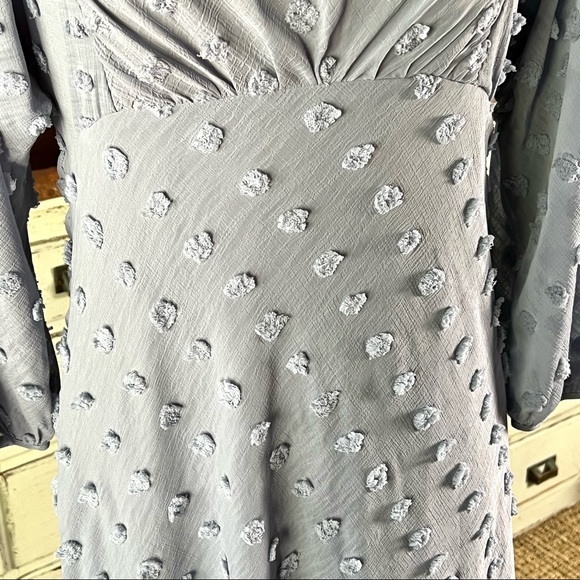 Anthropologie Michaela Textured Blue Midi Dress NWT New 2P - Picture 6 of 10